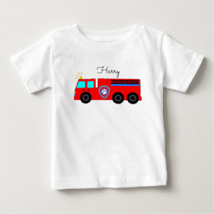 aangepaste kinder T-Shirt, brandweerauto