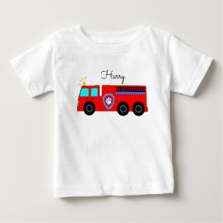 aangepaste kinder T-Shirt, brandweerauto