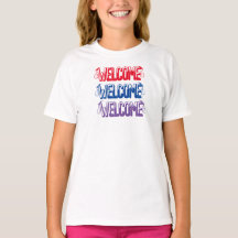 Aangepaste kinder t-shirt met welkomstboodschap vo