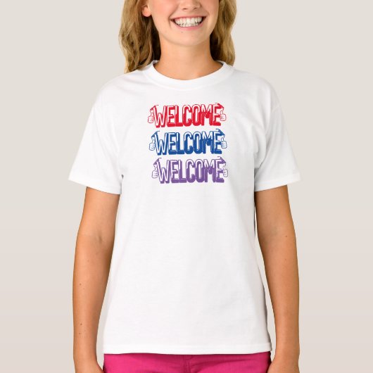 Aangepaste kinder t-shirt met welkomstboodschap vo (Voorkant)