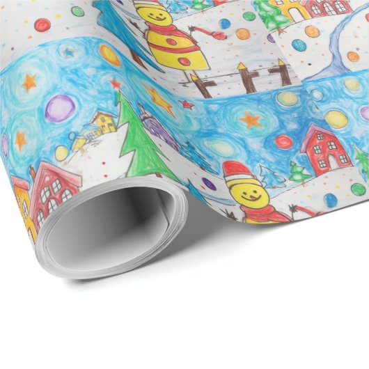 Aangepaste Kinder tekenkunst Cadeaupapier (Rol Hoek)