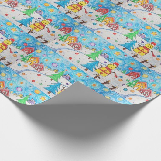 Aangepaste Kinder tekenkunst Cadeaupapier (Hoek)