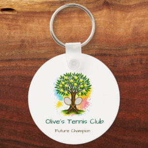 Aangepaste kinder tennisclub taslabel & school sle sleutelhanger