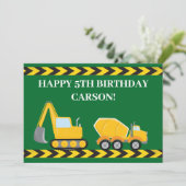 Aangepaste Kinder Trucks Green Boys Happy Birthday (Staand voorkant)