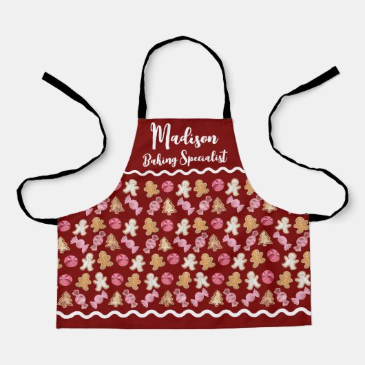 Aangepaste Kinder Vakantie Bakken Kerst Schort (Voorkant)