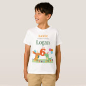 Aangepaste kinder verjaardagsshirt dinosaurus ereg t-shirt (Voorkant volledig)