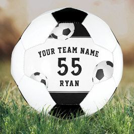 Aangepaste kinder voetbal met team, naam, nummer