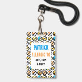 Aangepaste Kinder waarschuwingssymbolen voor voeds Badge (Front with Lanyard)