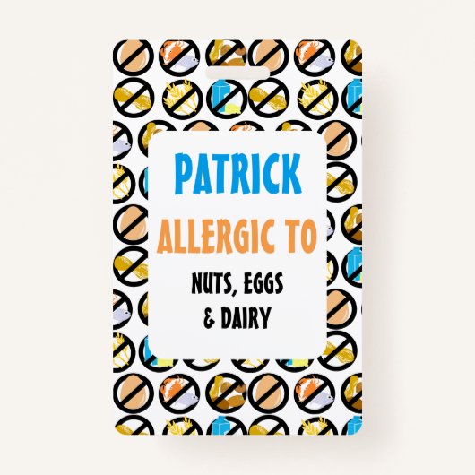 Aangepaste Kinder waarschuwingssymbolen voor voeds Badge (Voorkant)