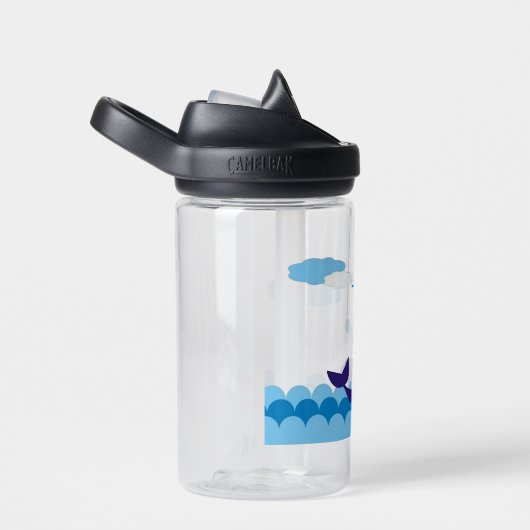 Aangepaste Kinder waterfles met naam - walvis (Rechts)