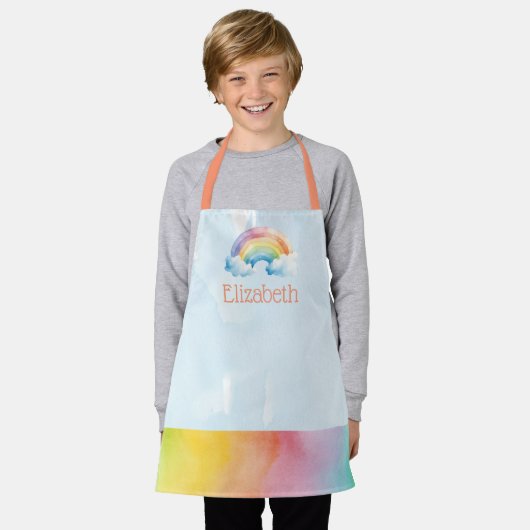Aangepaste Kinder Waterverf Rainbow School Art Sch Schort (Gedragen)