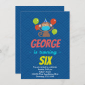 Aangepaste kinderapenmasker Cartoon uitnodiging (Voorkant / Achterkant)