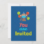Aangepaste kinderapenmasker Cartoon uitnodiging (Achterkant)