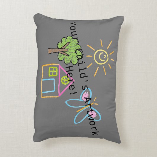 Aangepaste kinderartwork accent kussen (Achterkant (Verticaal))