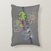 Aangepaste kinderartwork accent kussen (Voorkant(Verticaal))