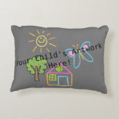 Aangepaste kinderartwork accent kussen (Achterkant)