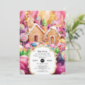 Aangepaste Kinderen Candyland Verjaardag Kaart (Staand voorkant)