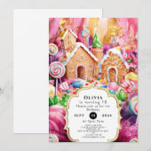 Aangepaste Kinderen Candyland Verjaardag Kaart (Voorkant / Achterkant)