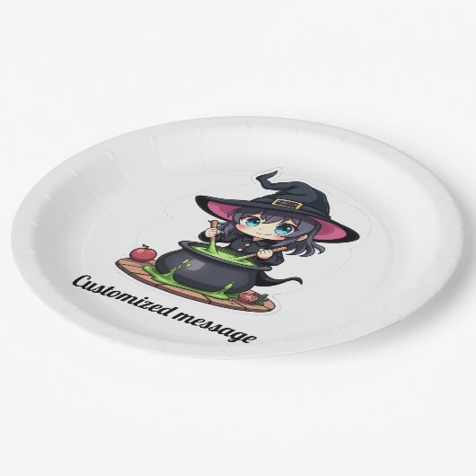 Aangepaste kinderen Halloween Party Papieren Bordje (Gekanteld)