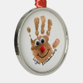 Aangepaste Kinderen Handafdruk Art Keepsake Metalen Ornament (Rechts)