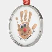 Aangepaste Kinderen Handafdruk Art Keepsake Metalen Ornament (Links)