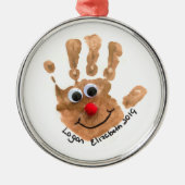 Aangepaste Kinderen Handafdruk Art Keepsake Metalen Ornament (Voorkant)
