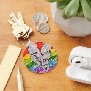 Aangepaste Kinderen Kunst en Foto Keepsake Gift Sleutelhanger
