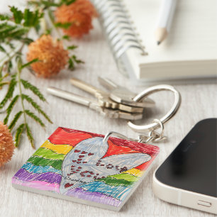 Aangepaste Kinderen Kunst en Foto Keepsake Gift Sleutelhanger