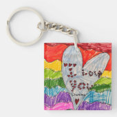 Aangepaste Kinderen Kunst en Foto Keepsake Gift Sleutelhanger (Voorkant)