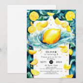 Aangepaste Kinderen Lemon Verjaardag Kaart (Voorkant / Achterkant)