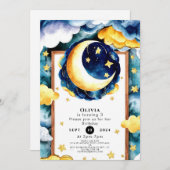 Aangepaste Kinderen Maan Verjaardag Kaart (Voorkant / Achterkant)