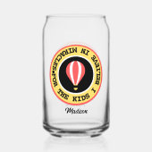 Aangepaste Kinderen Miracle Netwerk Naam Rood Geel Blikvorm Glas (Achterkant)