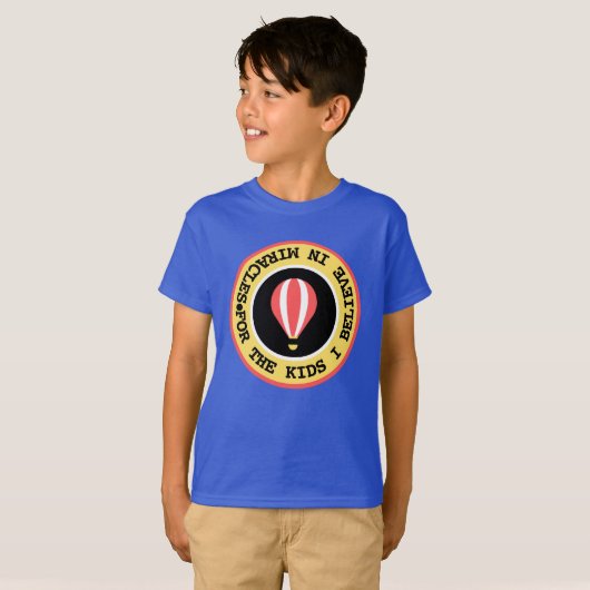 Aangepaste Kinderen Miracle Netwerk Tekst Rood Gee T-shirt (Voorkant volledig)