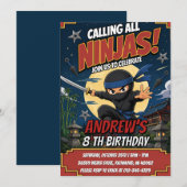 Aangepaste Kinderen Ninja Verjaardag Warrior  Kaart (Voorkant / Achterkant)