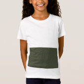 Aangepaste Kinderen T-shirt – Moss Green Glitter B (Voorkant)