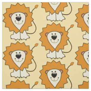 Aangepaste kinderen voor Cute Lion Illustration Stof
