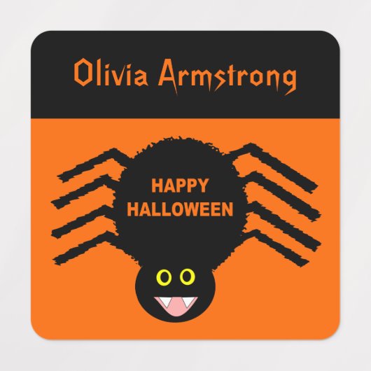 Aangepaste Kinderen voor Halloween Black Spider Labels (Design 1)