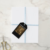 Aangepaste kinderfoto & jaar vintage gepersonalise cadeaulabel (Met Touw)