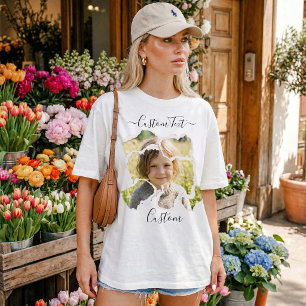 Aangepaste kinderfoto memorabel voor trotse papa e t-shirt