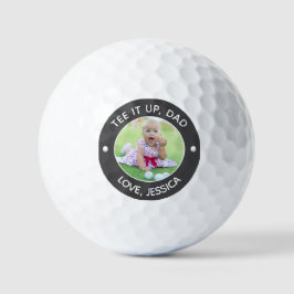 Aangepaste kinderfoto T-shirt It Up Dad Grey Golfballen
