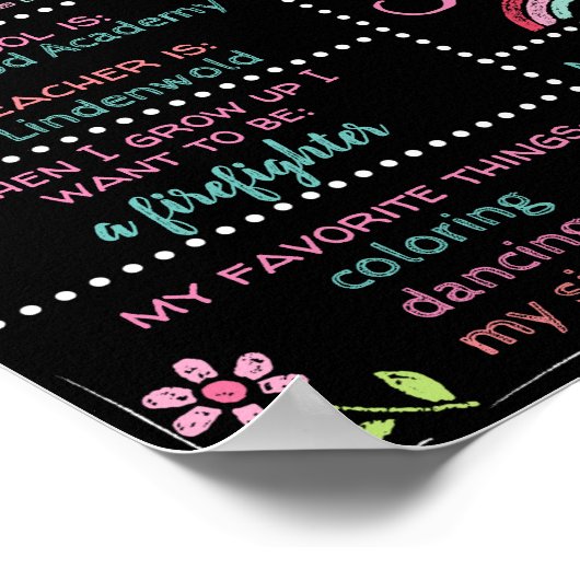 Aangepaste kindergarten, eerste dag, bord poster (Hoek)