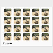 Aangepaste kinderkamer eend op wacht naam ontwerp vierkante sticker (Vel)