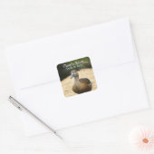 Aangepaste kinderkamer eend op wacht naam ontwerp vierkante sticker (Envelop)