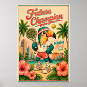 Aangepaste kinderkamer Retro Padel Poster - Toekom (Voorkant)