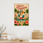 Aangepaste kinderkamer Retro Padel Poster - Toekom (Keuken)