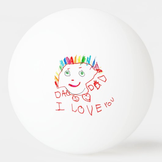 Aangepaste Kinderkunst-herinnering Pingpongbal (Voorkant)