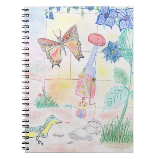 Aangepaste kinderkunst, Notenkraker speelgoed, vli Notitieboek (Voorkant)