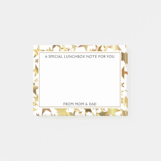 Aangepaste kinderlunchbox NOTITIES van mama en pap Post-it® Notes (Voorkant)