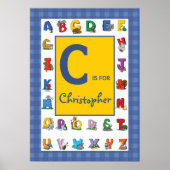 Aangepaste kindernaam / alfabet poster (Voorkant)