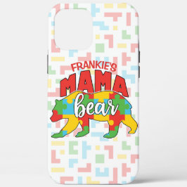 Aangepaste kindernaam Mama Beer Autism Awareness M Case-Mate iPhone Case